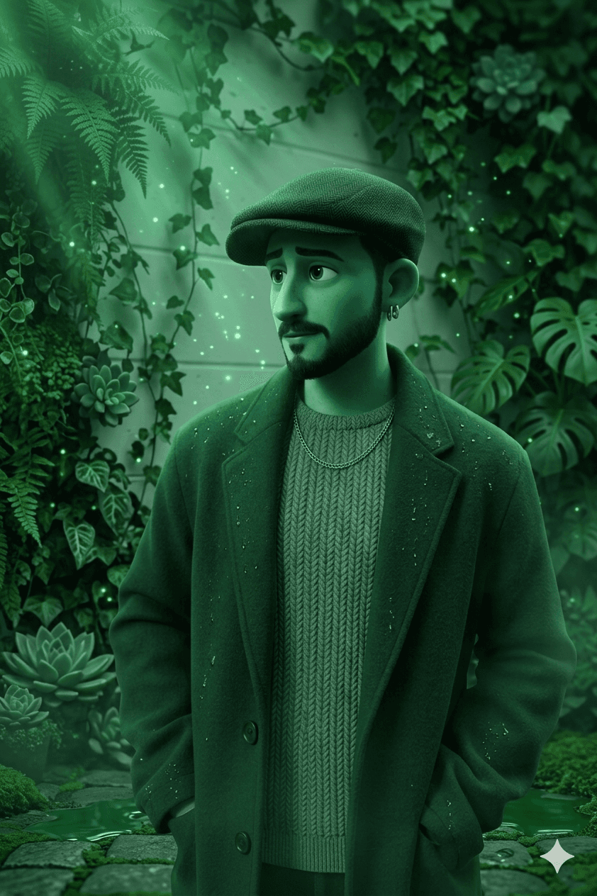 AI-restyled artistic composition