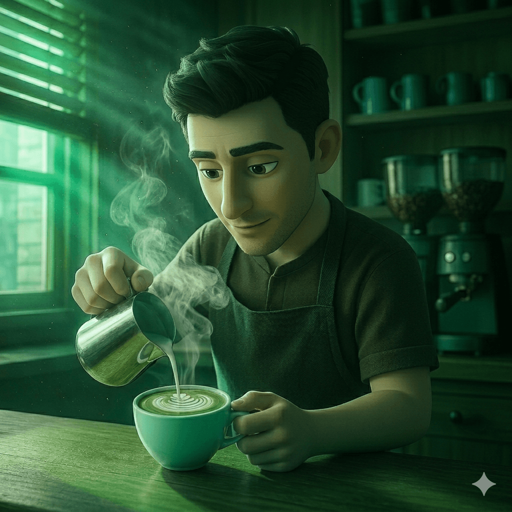 AI-restyled creative scene